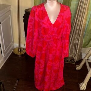 Kate Spade Women’s V-Neck Floral Midi Dress - Red/Pink